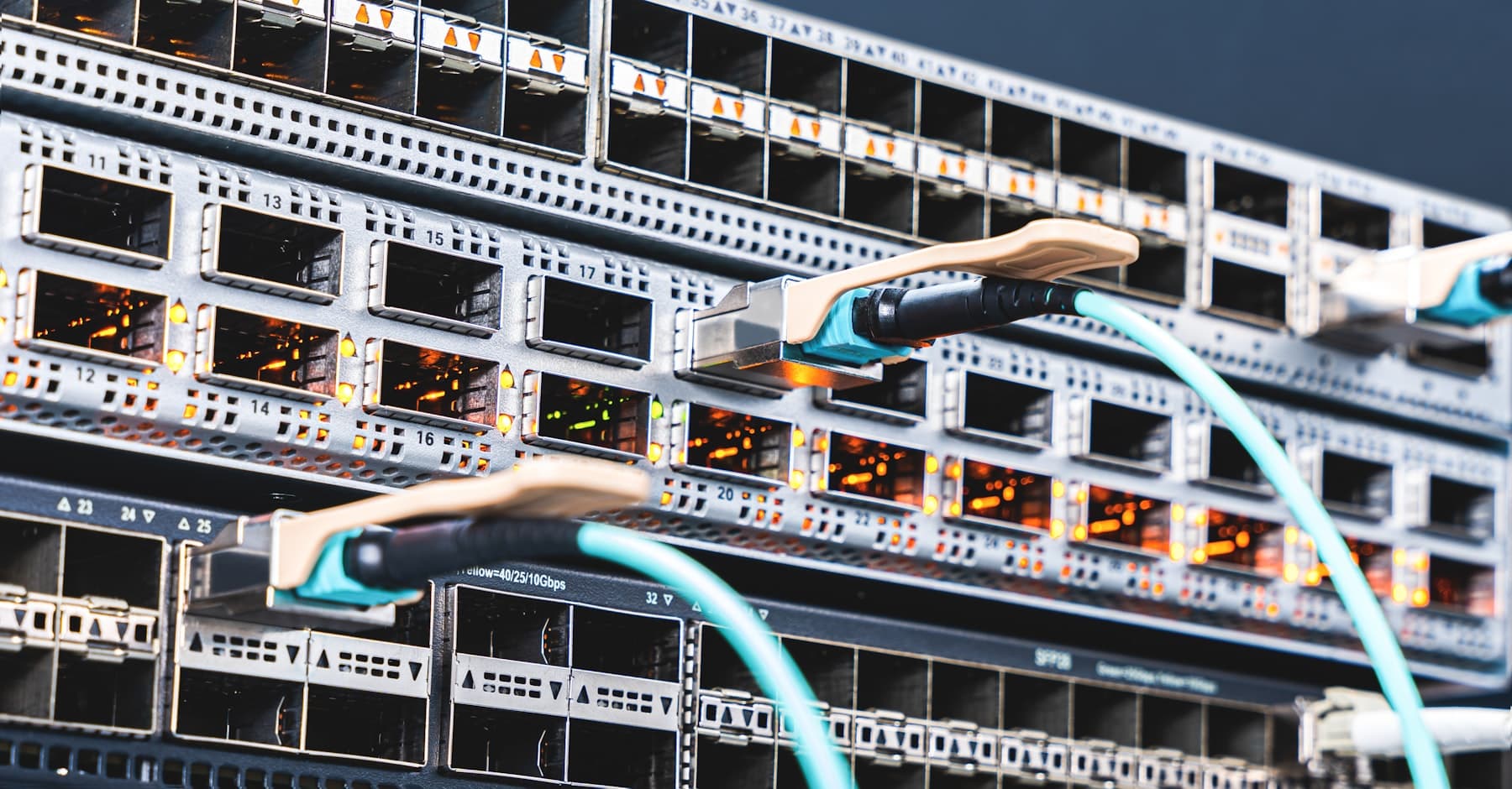A bunch of wires connected to a server